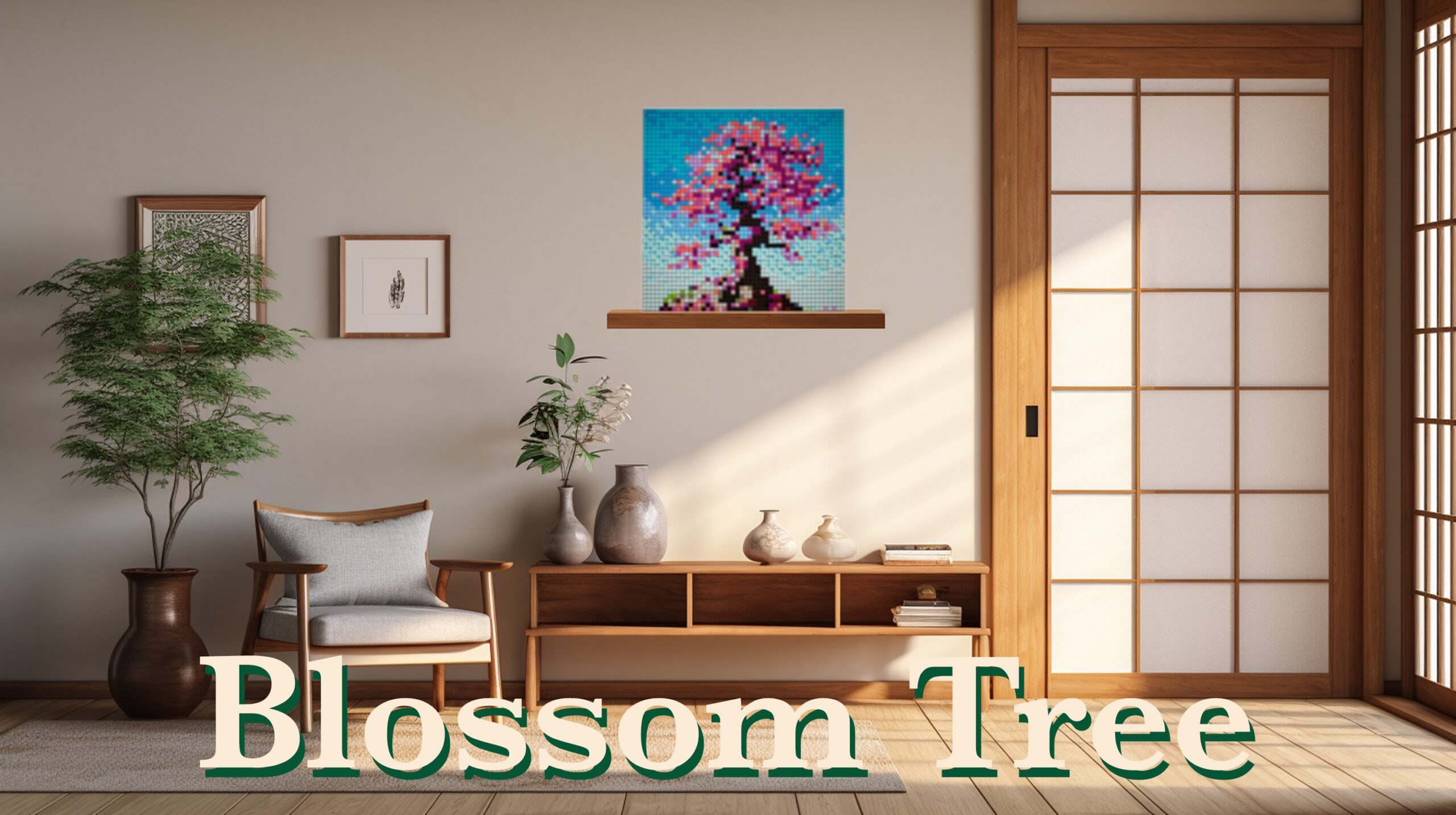 Blossom Tree Mosaic in Room (w Title)